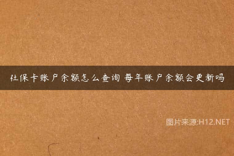 社保卡账户余额怎么查询 每年账户余额会更新吗