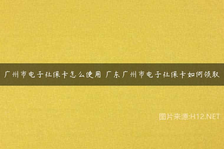 广州市电子社保卡怎么使用 广东广州市电子社保卡如何领取