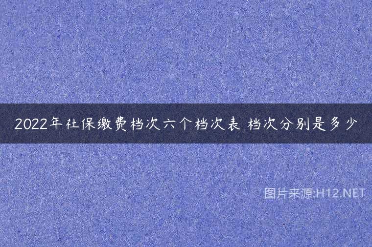 2022年社保缴费档次六个档次表 档次分别是多少