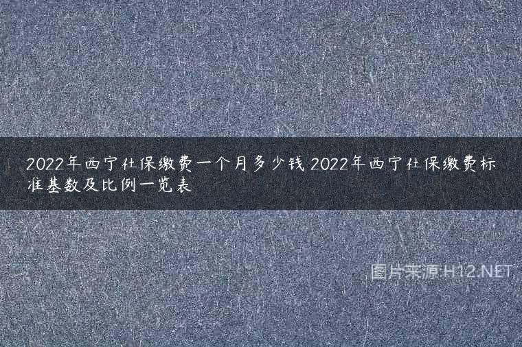 2022年西宁社保缴费一个月多少钱 2022年西宁社保缴费标准基数及比例一览表