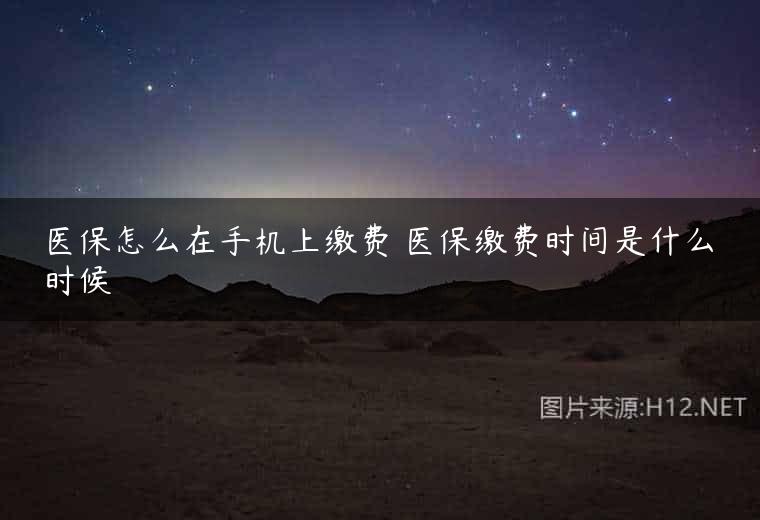 医保怎么在手机上缴费 医保缴费时间是什么时候