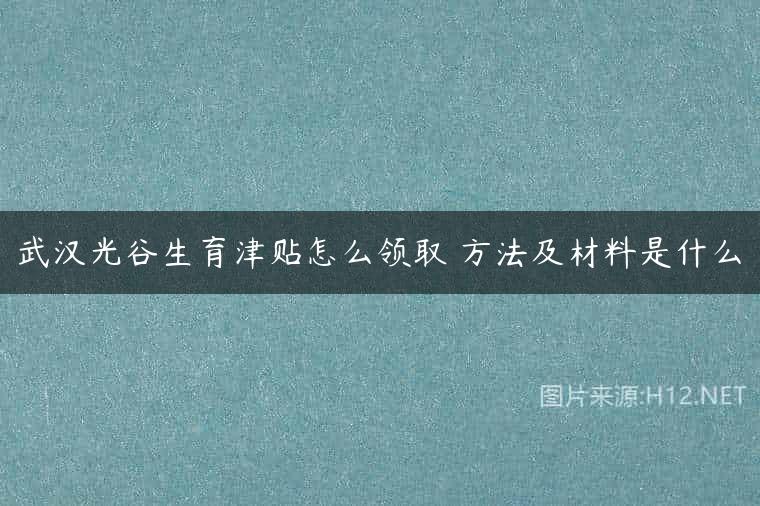 武汉光谷生育津贴怎么领取 方法及材料是什么