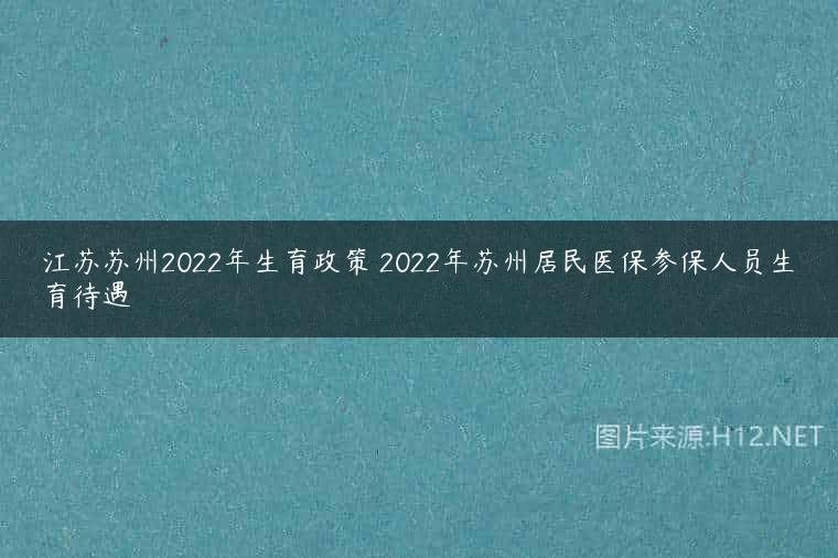江苏苏州2022年生育政策 2022年苏州居民医保参保人员生育待遇