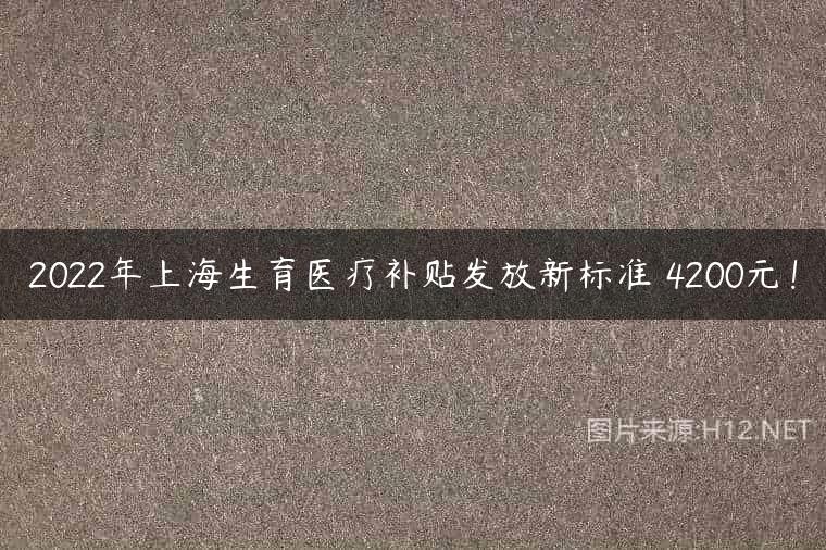2022年上海生育医疗补贴发放新标准 4200元！