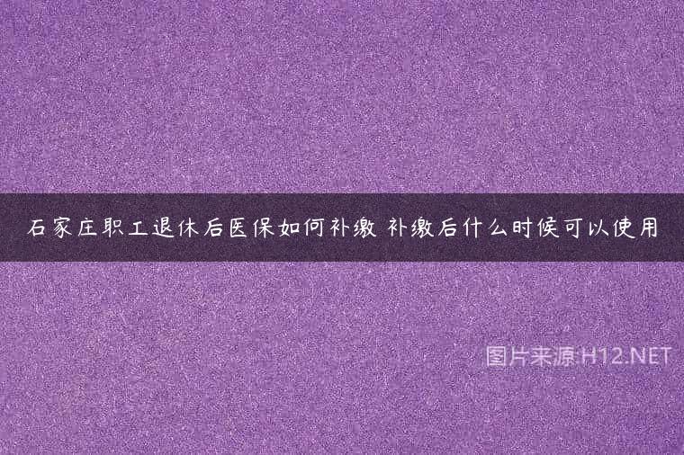 石家庄职工退休后医保如何补缴 补缴后什么时候可以使用