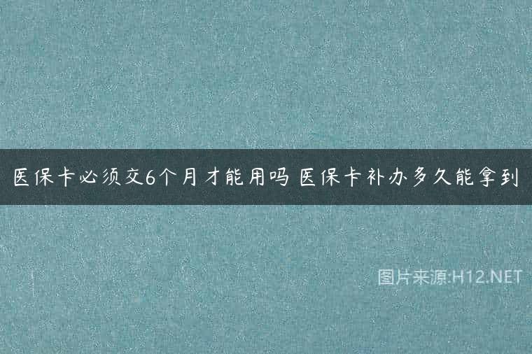 医保卡必须交6个月才能用吗 医保卡补办多久能拿到