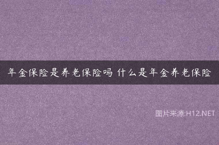 年金保险是养老保险吗 什么是年金养老保险