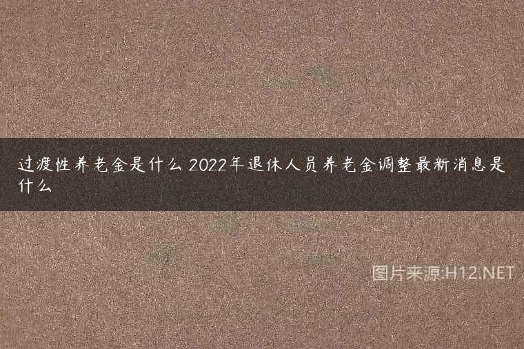 过渡性养老金是什么 2022年退休人员养老金调整最新消息是什么