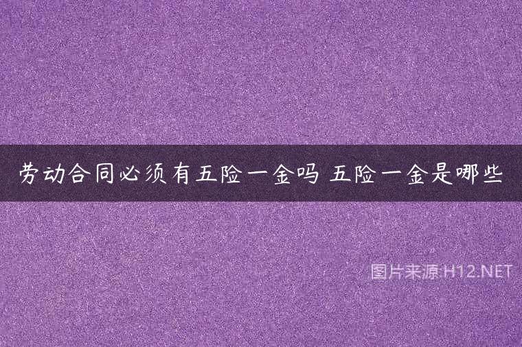 劳动合同必须有五险一金吗 五险一金是哪些