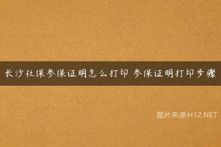 长沙社保参保证明怎么打印 参保证明打印步骤