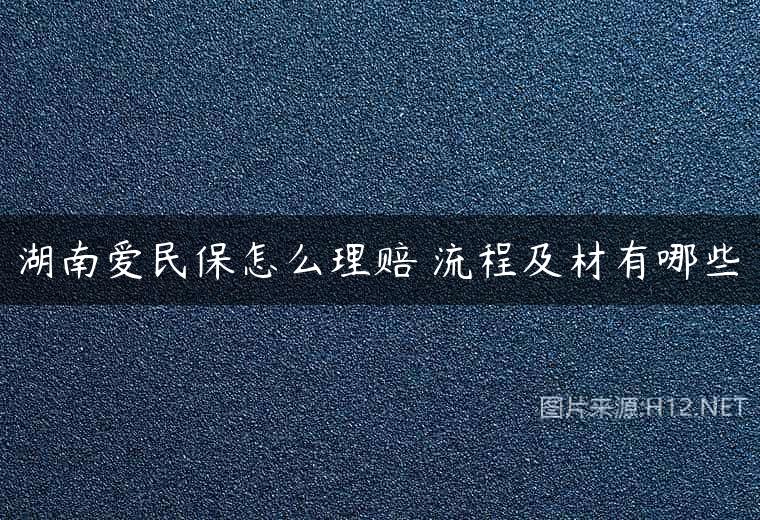 湖南爱民保怎么理赔 流程及材有哪些