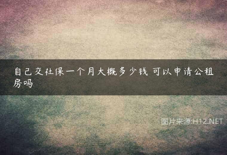 自己交社保一个月大概多少钱 可以申请公租房吗