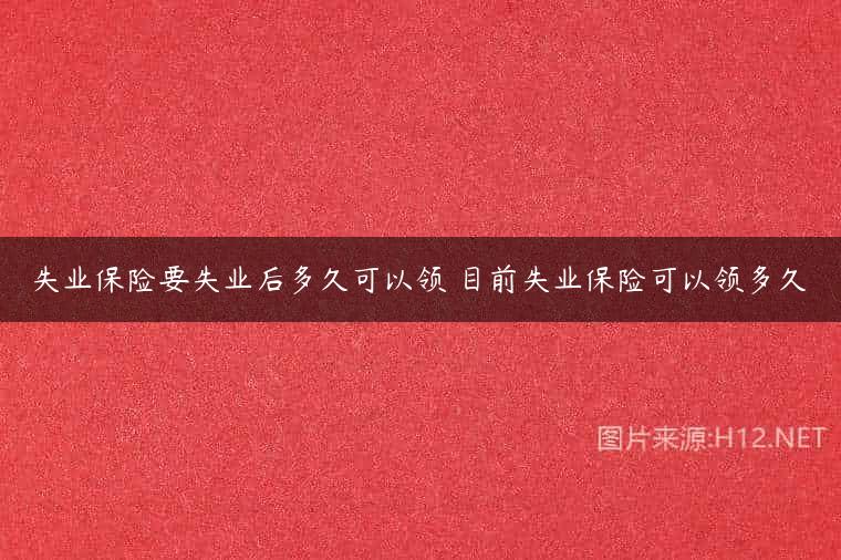 失业保险要失业后多久可以领 目前失业保险可以领多久