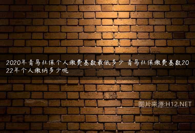 2020年青岛社保个人缴费基数最低多少 青岛社保缴费基数2022年个人缴纳多少呢