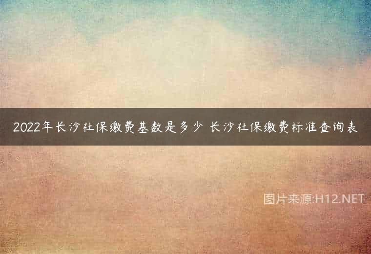 2022年长沙社保缴费基数是多少 长沙社保缴费标准查询表