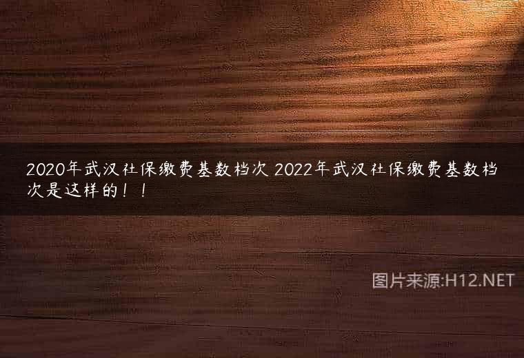 2020年武汉社保缴费基数档次 2022年武汉社保缴费基数档次是这样的！！