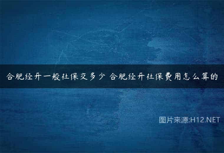 合肥经开一般社保交多少 合肥经开社保费用怎么算的