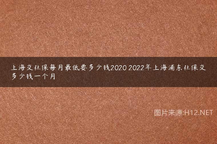 上海交社保每月最低要多少钱2020 2022年上海浦东社保交多少钱一个月