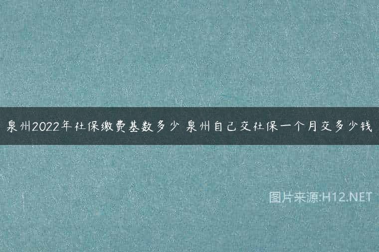 泉州2022年社保缴费基数多少 泉州自己交社保一个月交多少钱