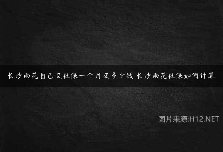 长沙雨花自己交社保一个月交多少钱 长沙雨花社保如何计算