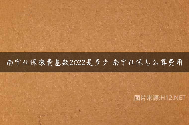 南宁社保缴费基数2022是多少 南宁社保怎么算费用