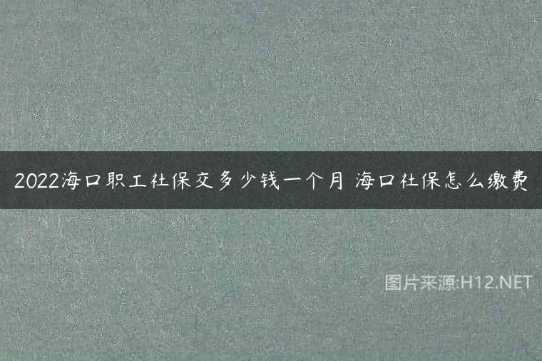 2022海口职工社保交多少钱一个月 海口社保怎么缴费