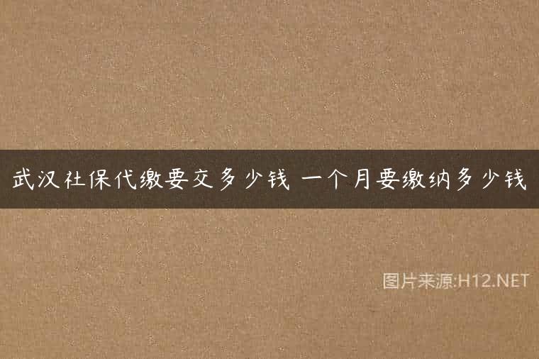 武汉社保代缴要交多少钱 一个月要缴纳多少钱
