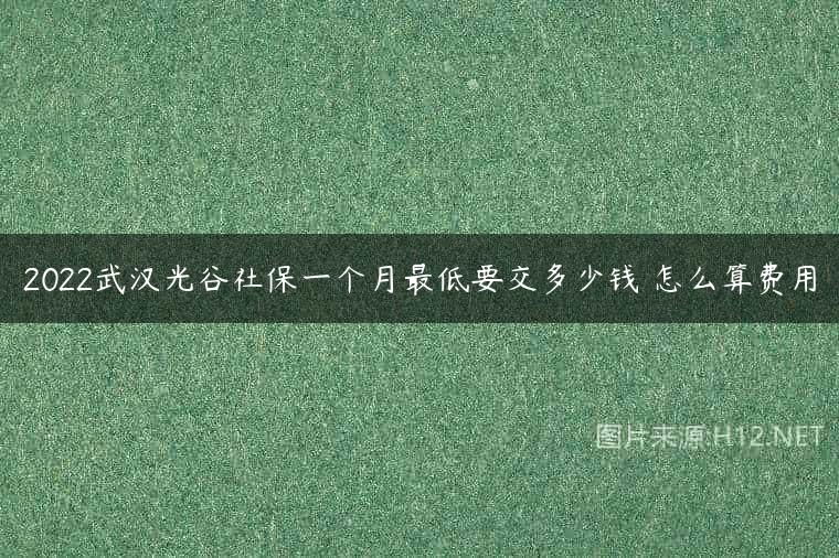 2022武汉光谷社保一个月最低要交多少钱 怎么算费用