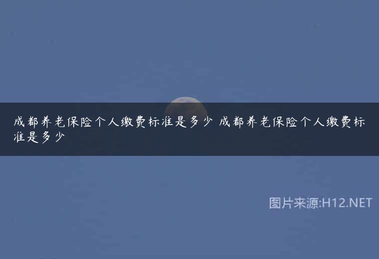 成都养老保险个人缴费标准是多少 成都养老保险个人缴费标准是多少