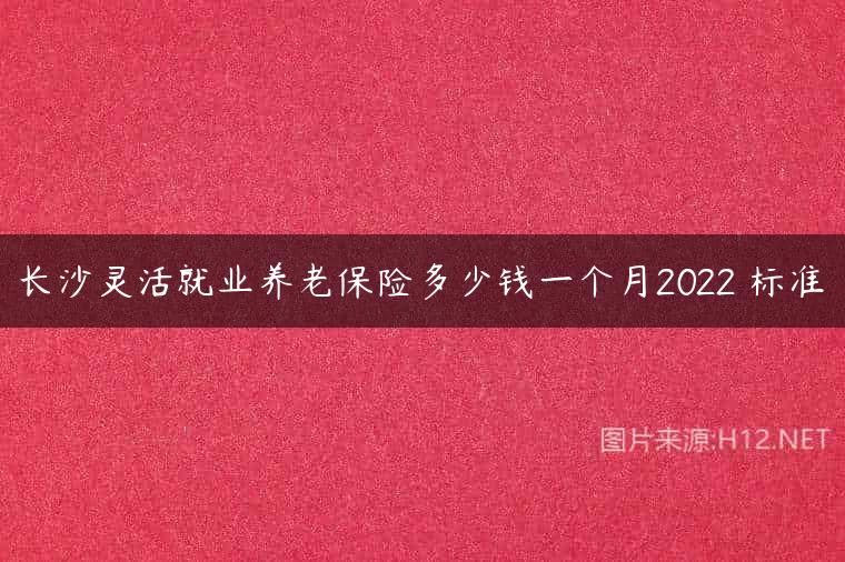 长沙灵活就业养老保险多少钱一个月2022 标准