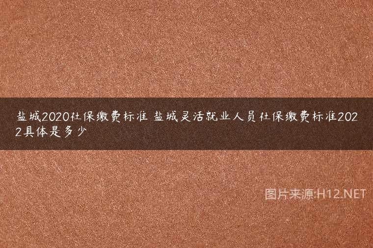 盐城2020社保缴费标准 盐城灵活就业人员社保缴费标准2022具体是多少