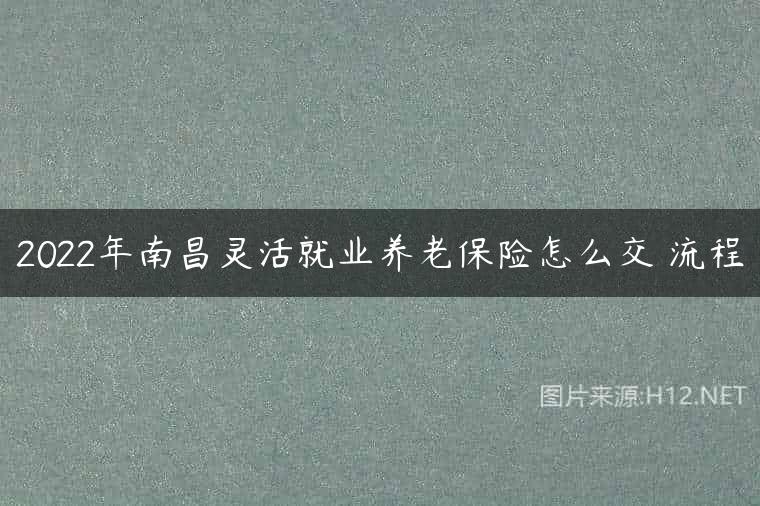 2022年南昌灵活就业养老保险怎么交 流程
