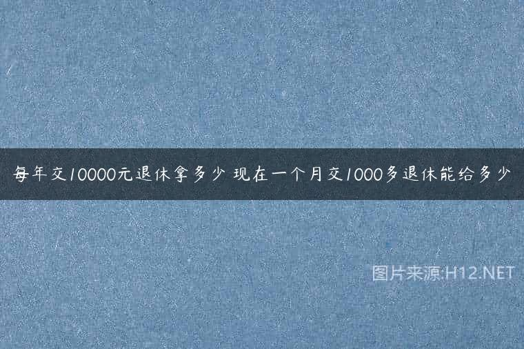 每年交10000元退休拿多少 现在一个月交1000多退休能给多少