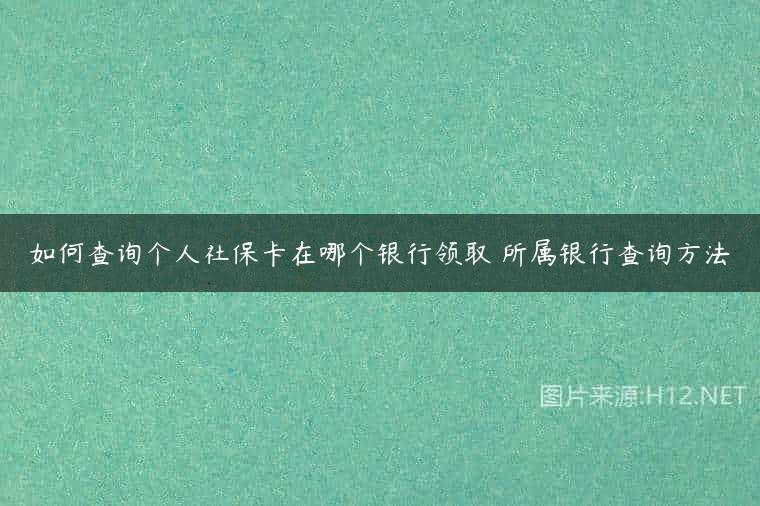 如何查询个人社保卡在哪个银行领取 所属银行查询方法