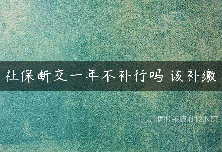 社保断交一年不补行吗 该补缴