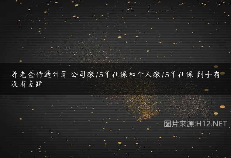 养老金待遇计算 公司缴15年社保和个人缴15年社保 到手有没有差距