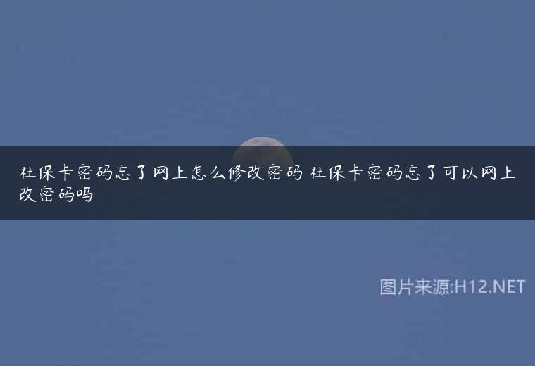 社保卡密码忘了网上怎么修改密码 社保卡密码忘了可以网上改密码吗