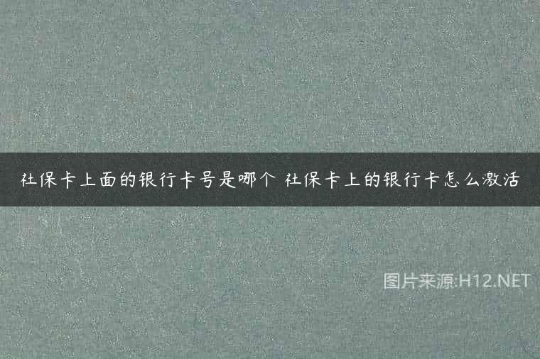 社保卡上面的银行卡号是哪个 社保卡上的银行卡怎么激活