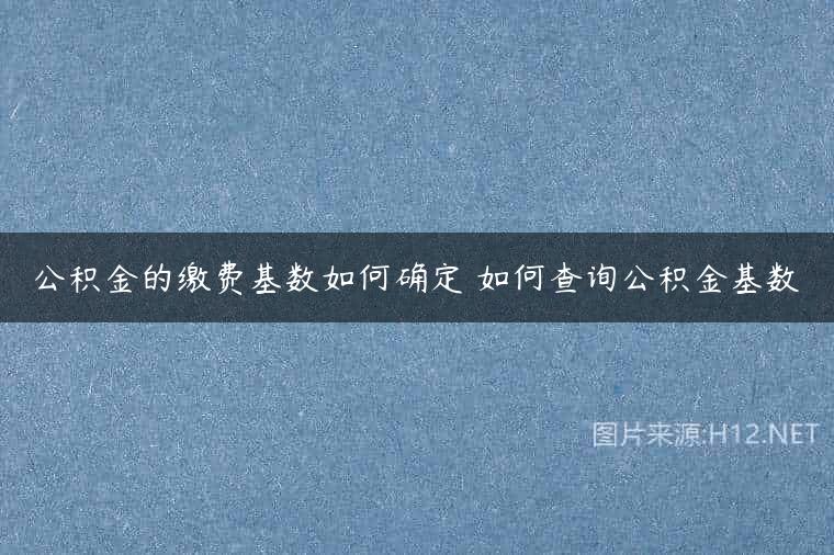 公积金的缴费基数如何确定 如何查询公积金基数