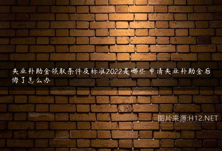 失业补助金领取条件及标准2022是哪些 申请失业补助金后悔了怎么办