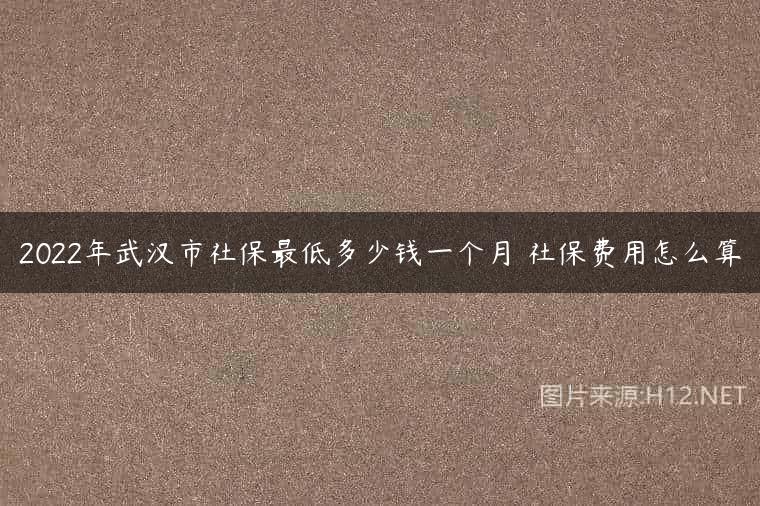 2022年武汉市社保最低多少钱一个月 社保费用怎么算