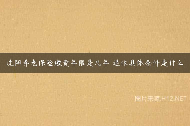 沈阳养老保险缴费年限是几年 退休具体条件是什么