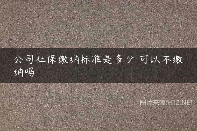 公司社保缴纳标准是多少 可以不缴纳吗