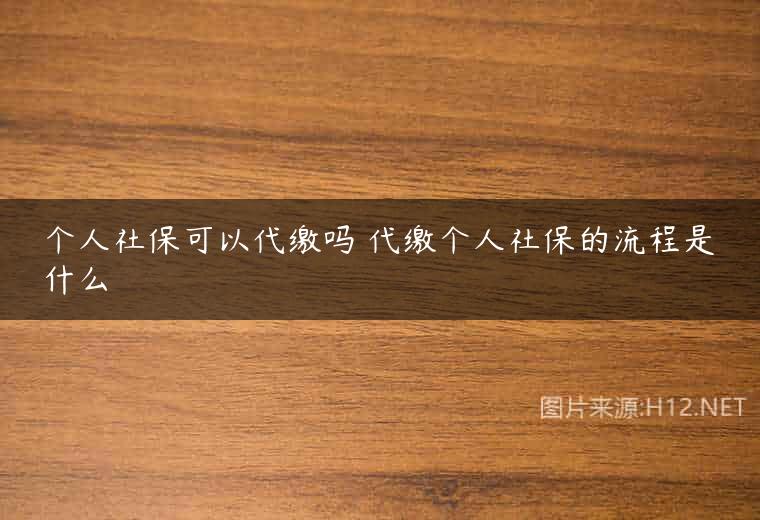 个人社保可以代缴吗 代缴个人社保的流程是什么