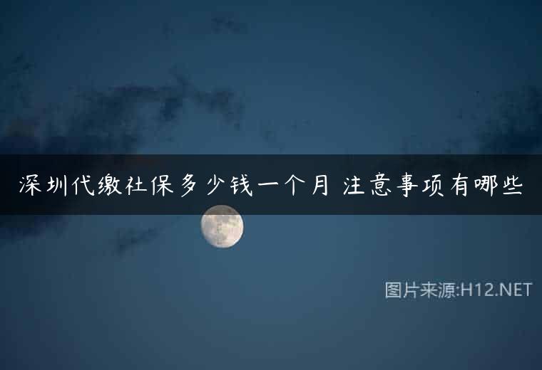 深圳代缴社保多少钱一个月 注意事项有哪些