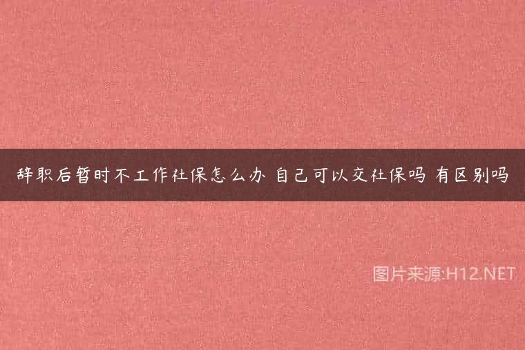 辞职后暂时不工作社保怎么办 自己可以交社保吗 有区别吗
