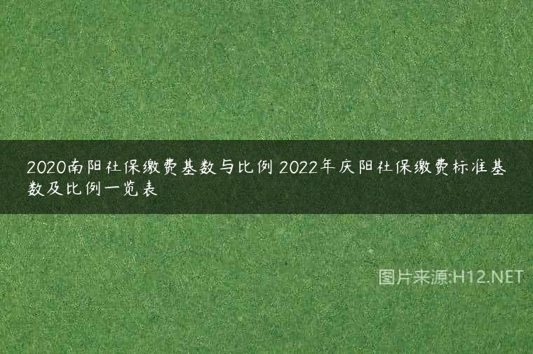 2020南阳社保缴费基数与比例 2022年庆阳社保缴费标准基数及比例一览表