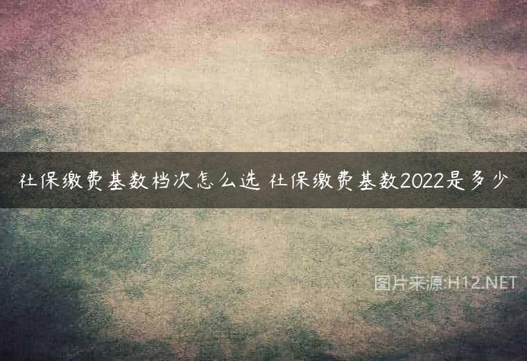 社保缴费基数档次怎么选 社保缴费基数2022是多少
