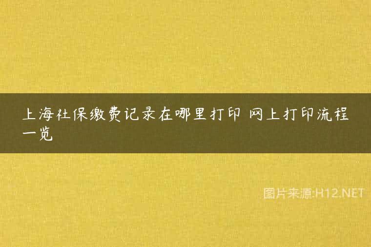 上海社保缴费记录在哪里打印 网上打印流程一览