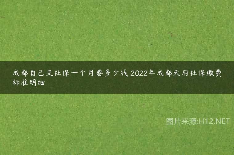 成都自己交社保一个月要多少钱 2022年成都天府社保缴费标准明细
